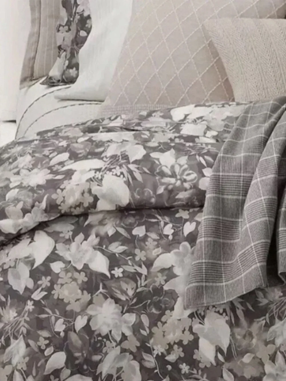Ralph Lauren Home Floral Full Queen Duvet Cover NWT Gray White Cottage